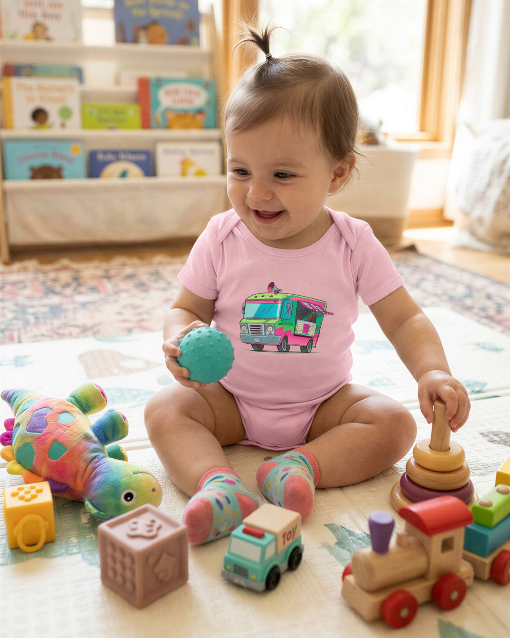 Ice Cream Truck Baby Onesie - Food Truck Art Baby Bodysuit - Sweet Gift for Newborns and Infants