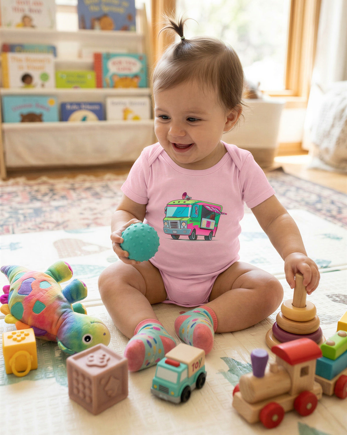 Ice Cream Truck Baby Onesie - Food Truck Art Baby Bodysuit - Sweet Gift for Newborns and Infants