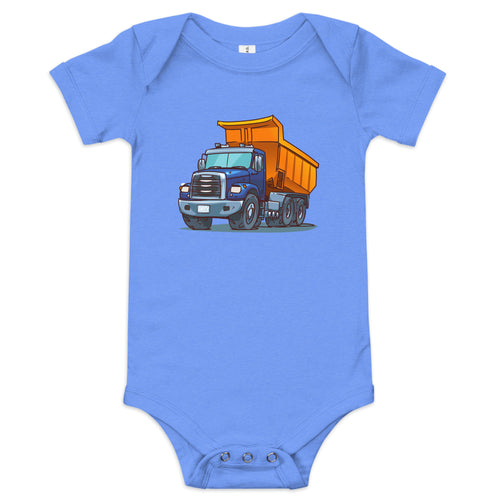 Dump Truck Kids Onesie Blue