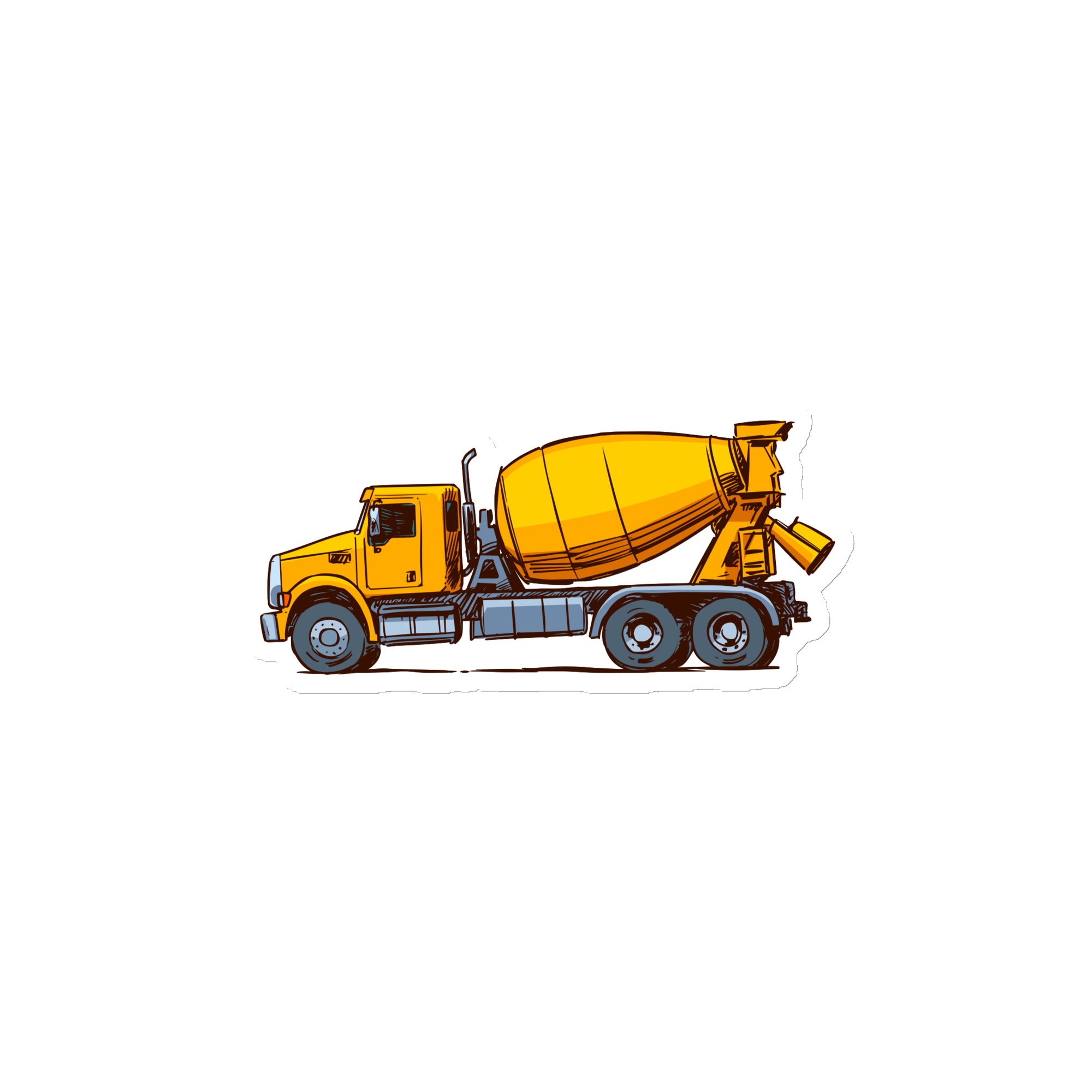 Yellow concrete cement mixer truck Magnet