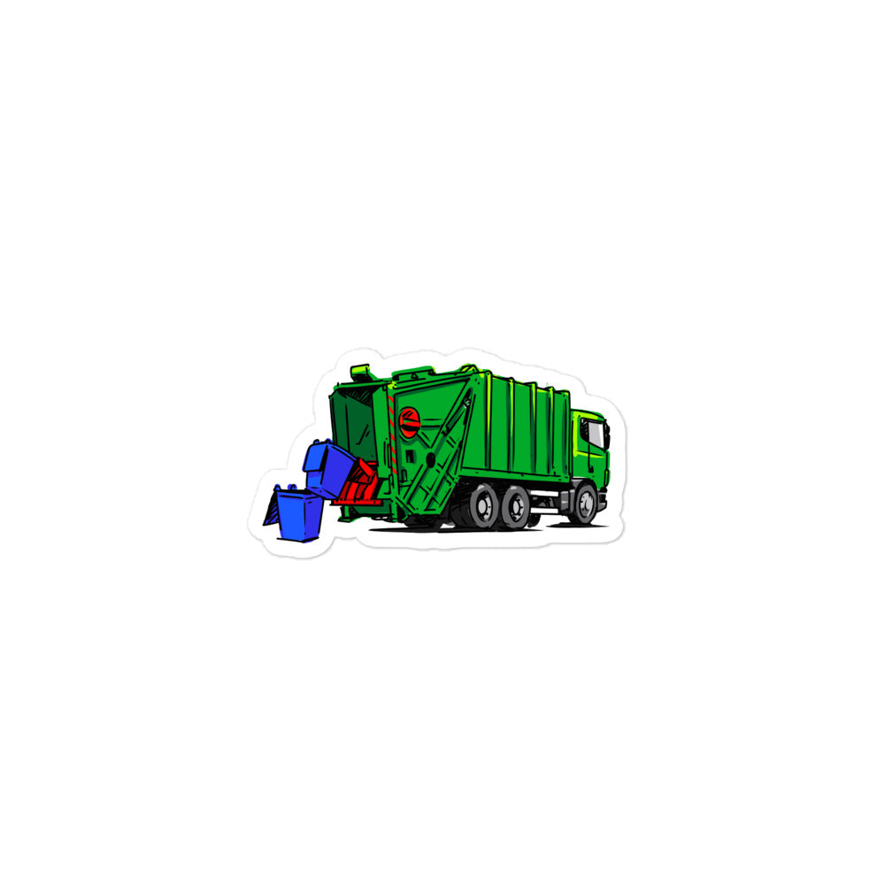 Recycling garbage truck vinyl sticker 3x3
