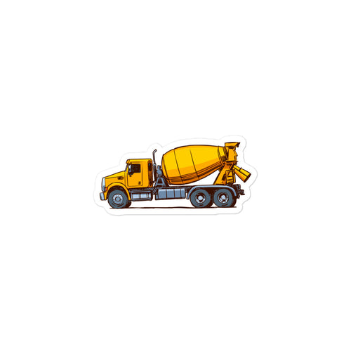  yellow concrete cement mixer truck vinyl sticker small