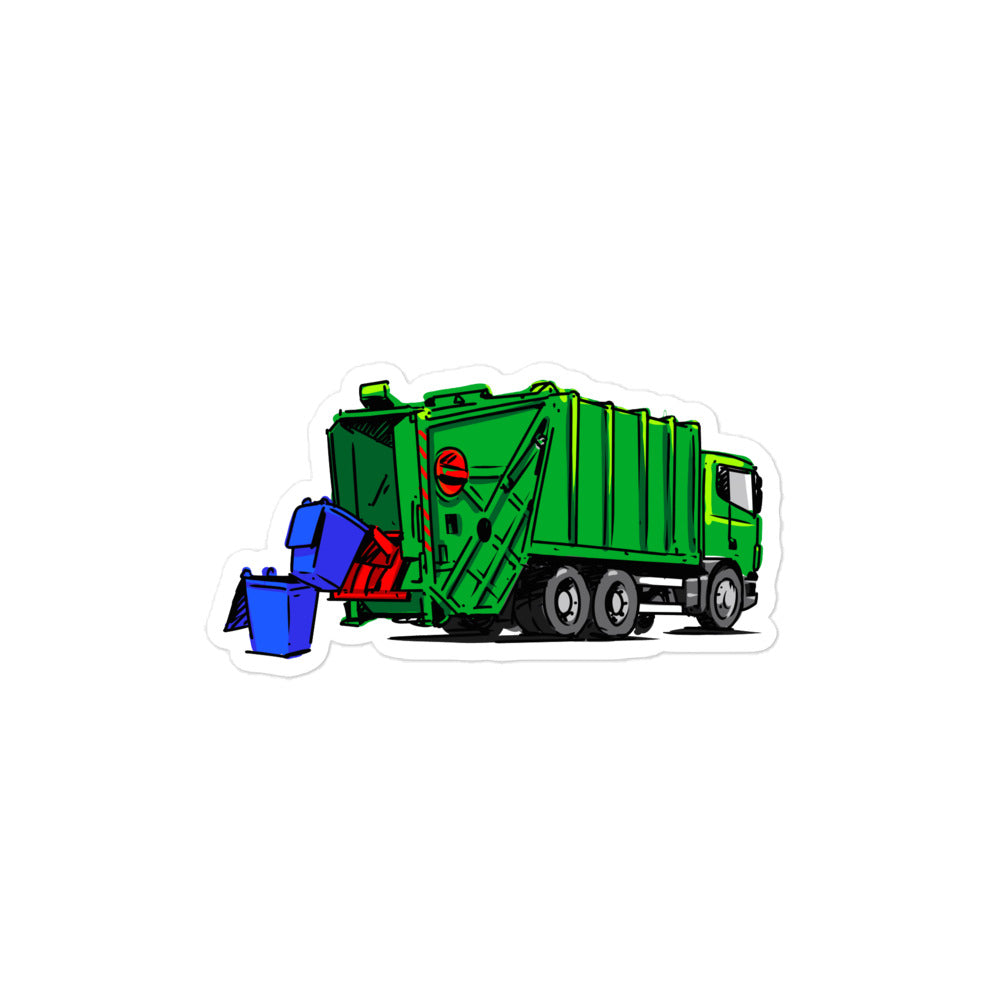 Recycling garbage truck vinyl sticker 4x4