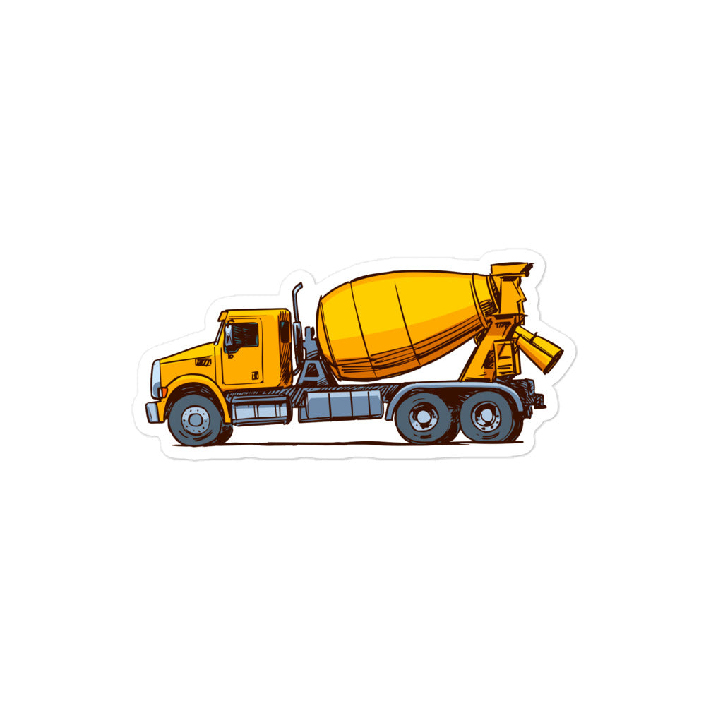  yellow concrete cement mixer truck vinyl sticker