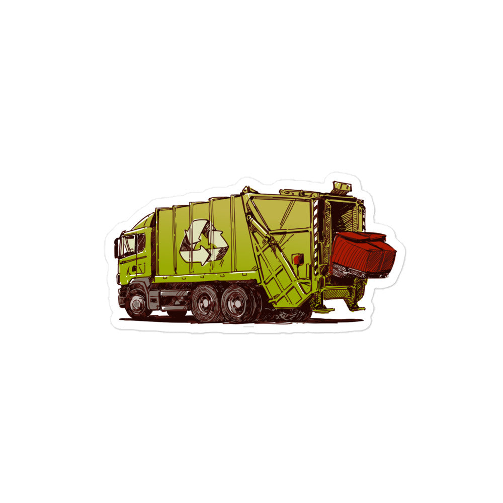 Recycling Garbage Truck #2 Vinyl Sticker 