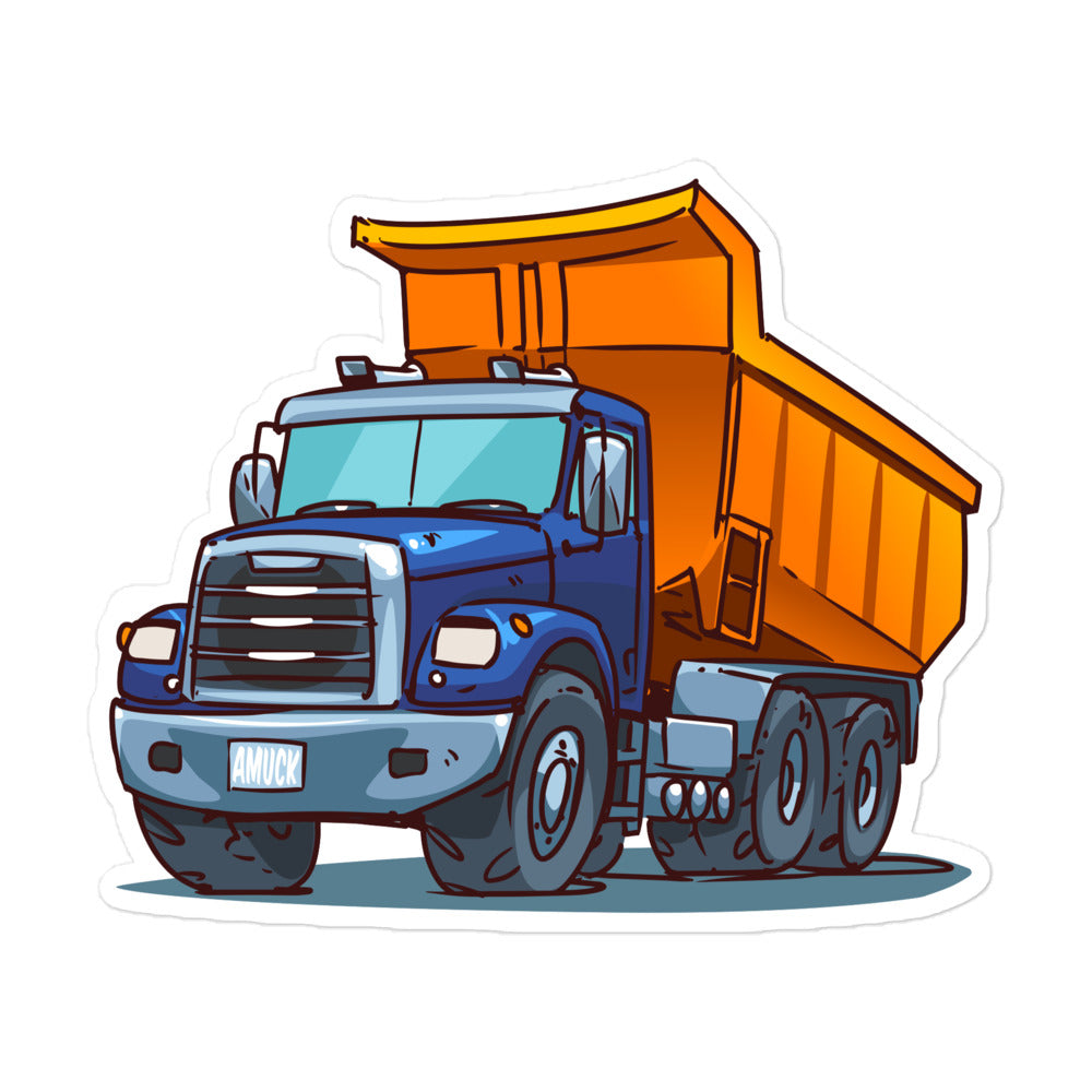 Dump Truck Large Vinyl Sticker 