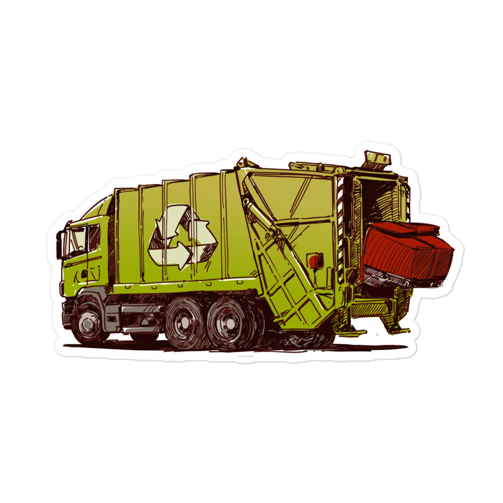 Recycling Garbage Truck #2 Vinyl Sticker Large