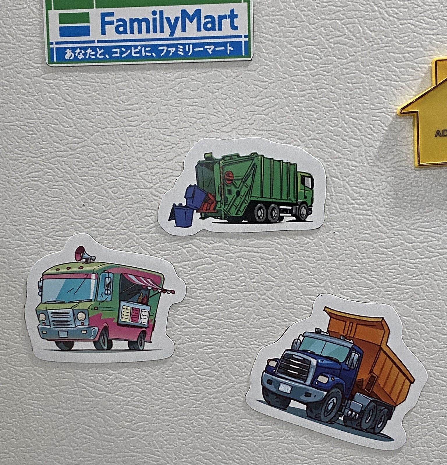 Dump Truck Magnet  - Original Construction Truck Art, Die-Cut Fridge and Locker Magnet