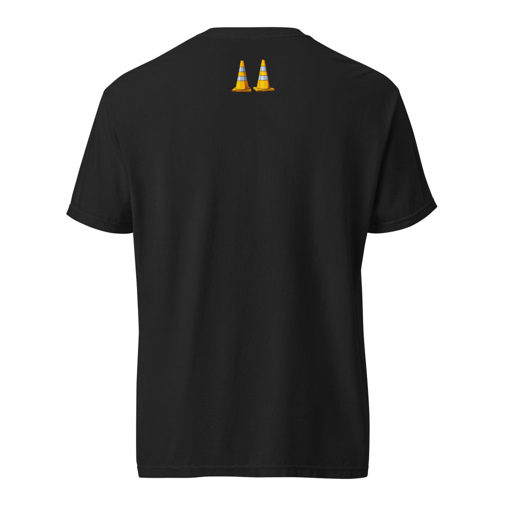 T-Shirt with Concrete Mixer Truck #1 on Heavyweight - Original Construction Truck Art, Garment-Dyed Tee