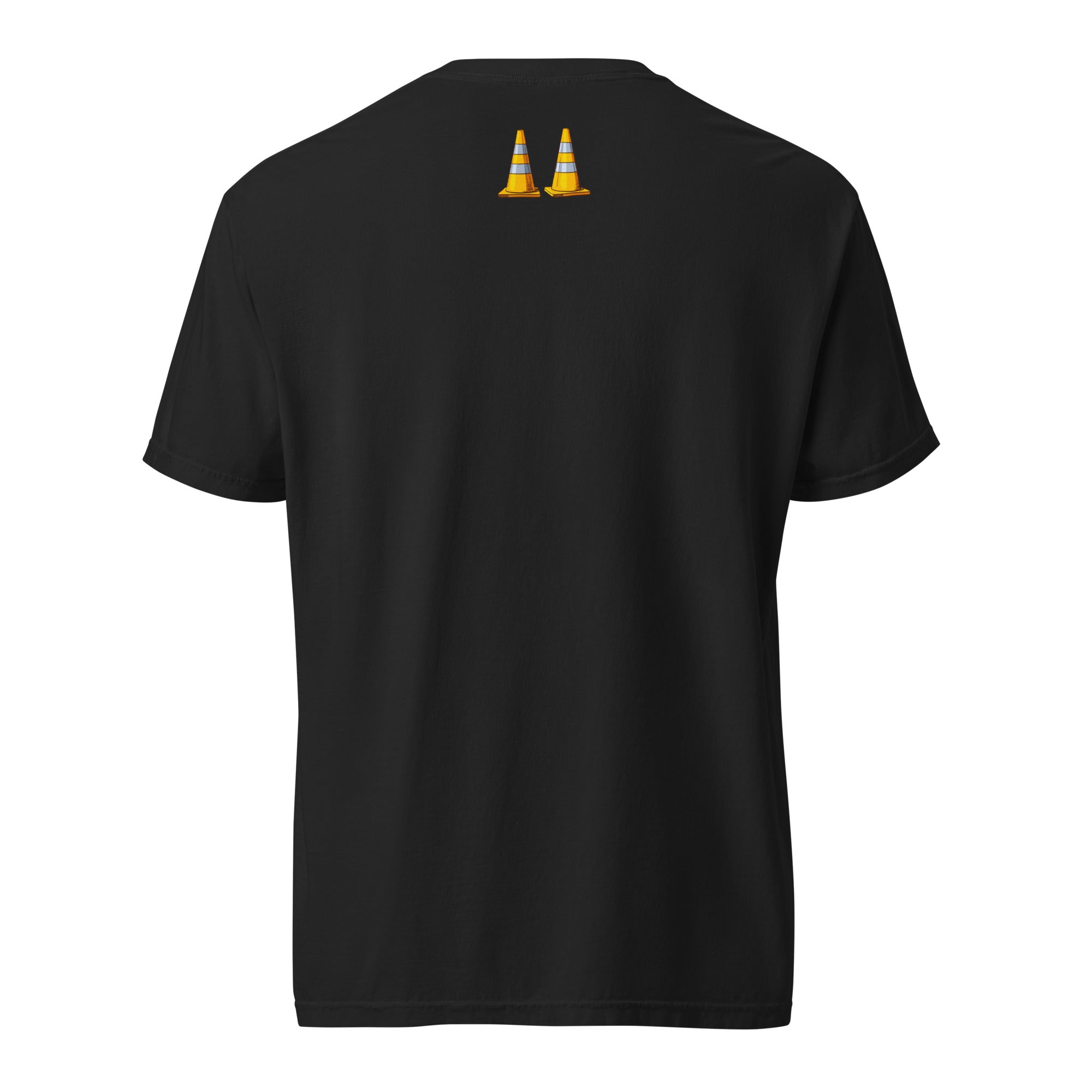 T-Shirt with Concrete Mixer Truck #1 on Heavyweight - Original Construction Truck Art, Garment-Dyed Tee