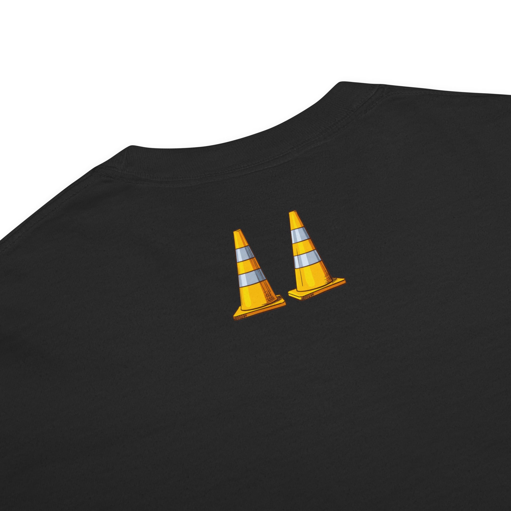T-Shirt with Concrete Mixer Truck #1 on Heavyweight - Original Construction Truck Art, Garment-Dyed Tee