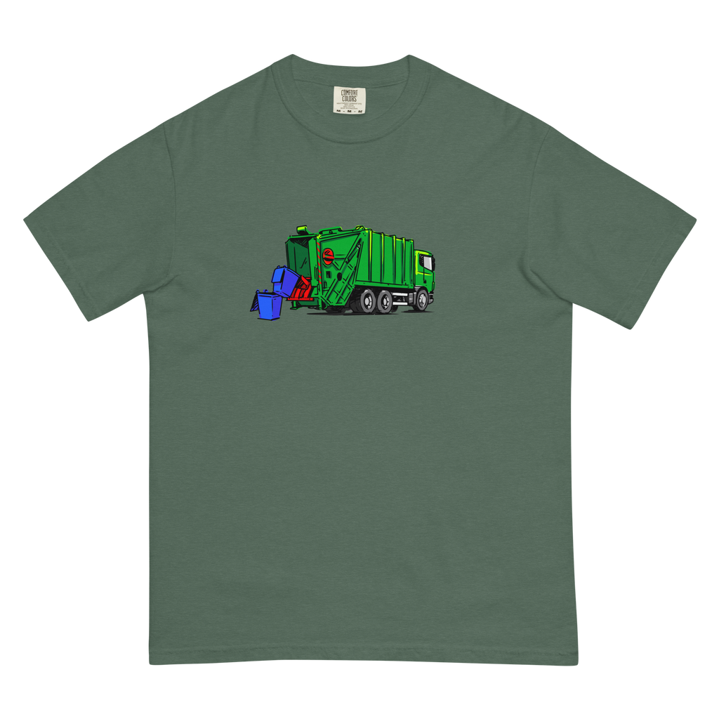 Garbage Truck T-Shirt - Original Truck Art on garment-dyed heavyweight t-shirt