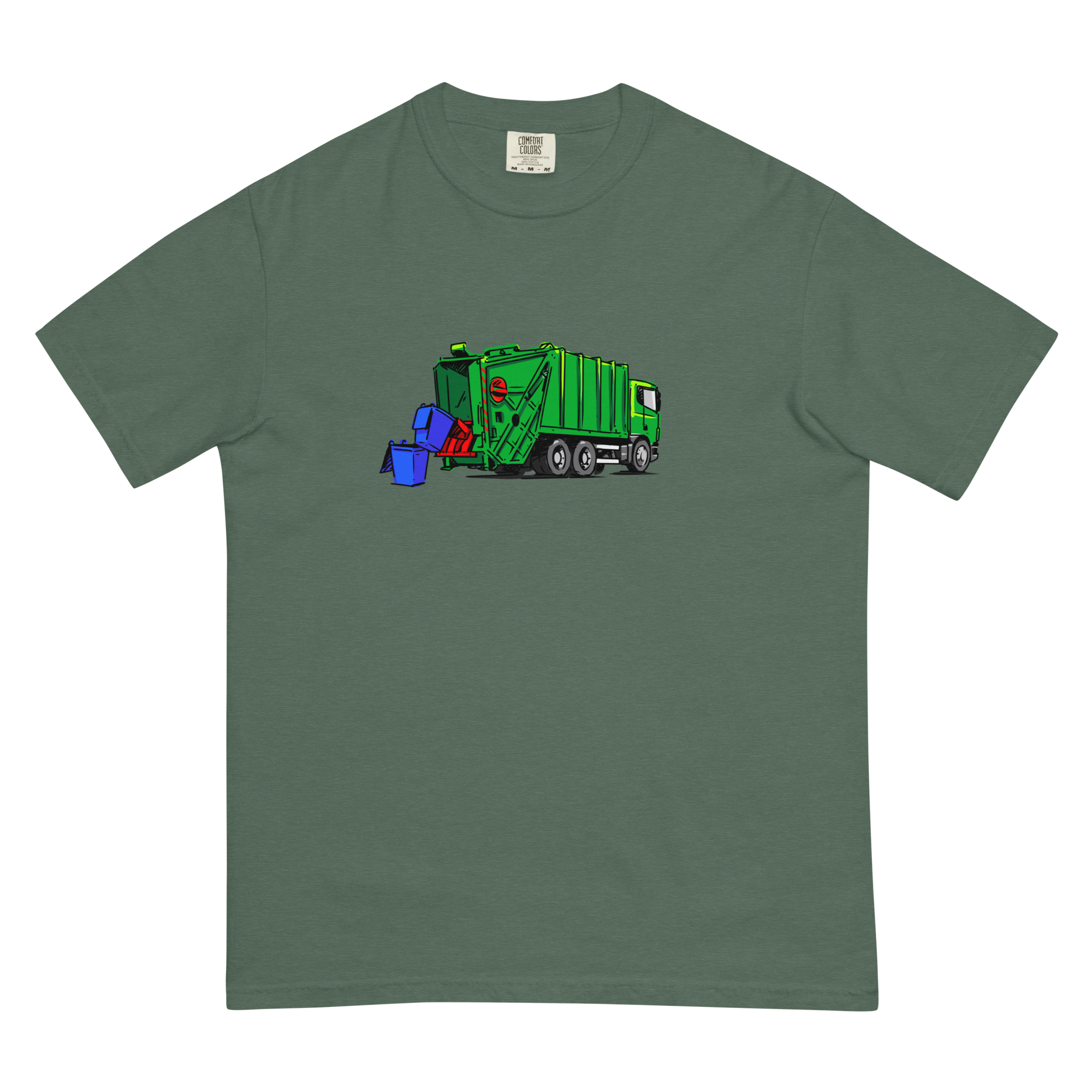 Garbage Truck T-Shirt - Original Truck Art on garment-dyed heavyweight t-shirt