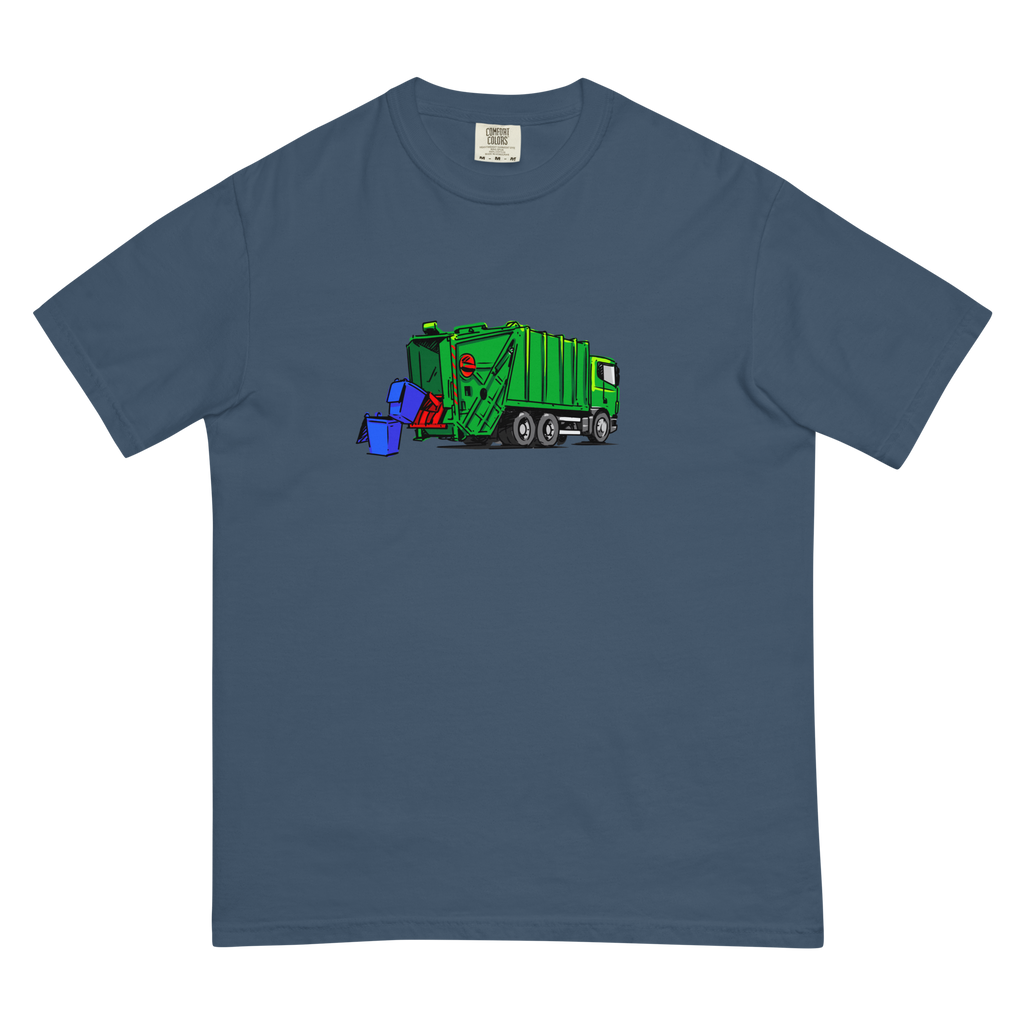 Garbage Truck T-Shirt - Original Truck Art on garment-dyed heavyweight t-shirt