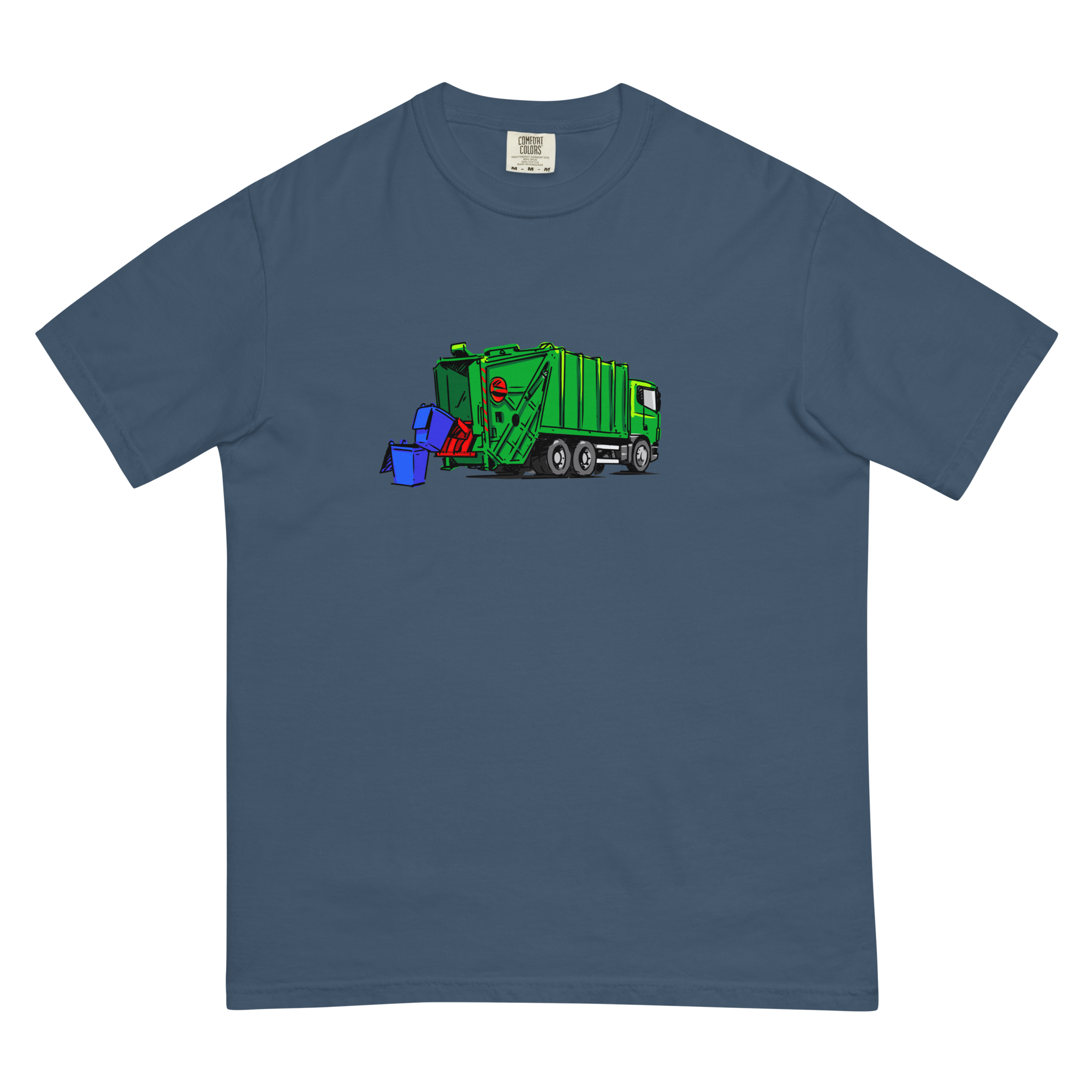 Garbage Truck T-Shirt - Original Truck Art on garment-dyed heavyweight t-shirt