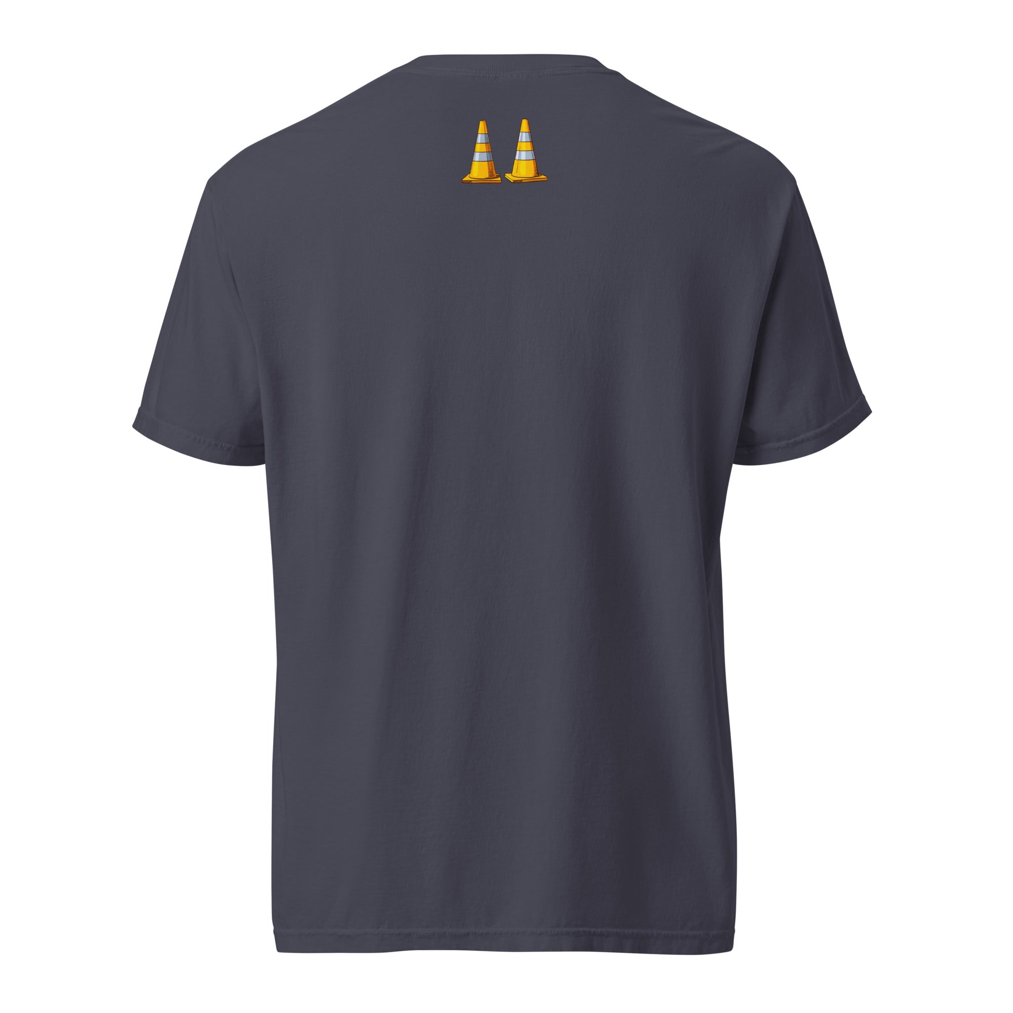 T-Shirt with Concrete Mixer Truck #1 on Heavyweight - Original Construction Truck Art, Garment-Dyed Tee