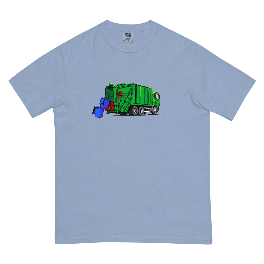 Garbage Truck T-Shirt - Original Truck Art on garment-dyed heavyweight t-shirt