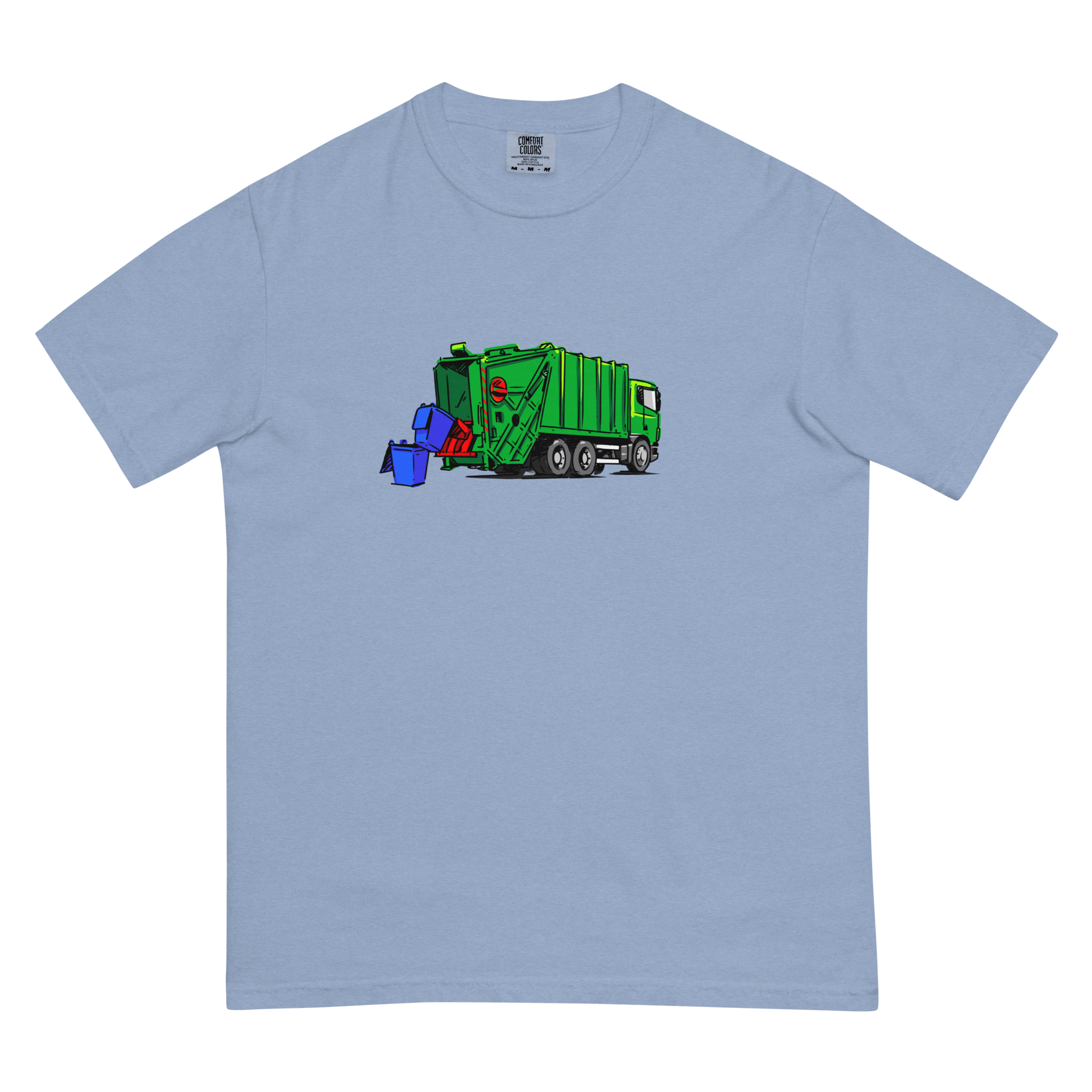 Garbage Truck T-Shirt - Original Truck Art on garment-dyed heavyweight t-shirt