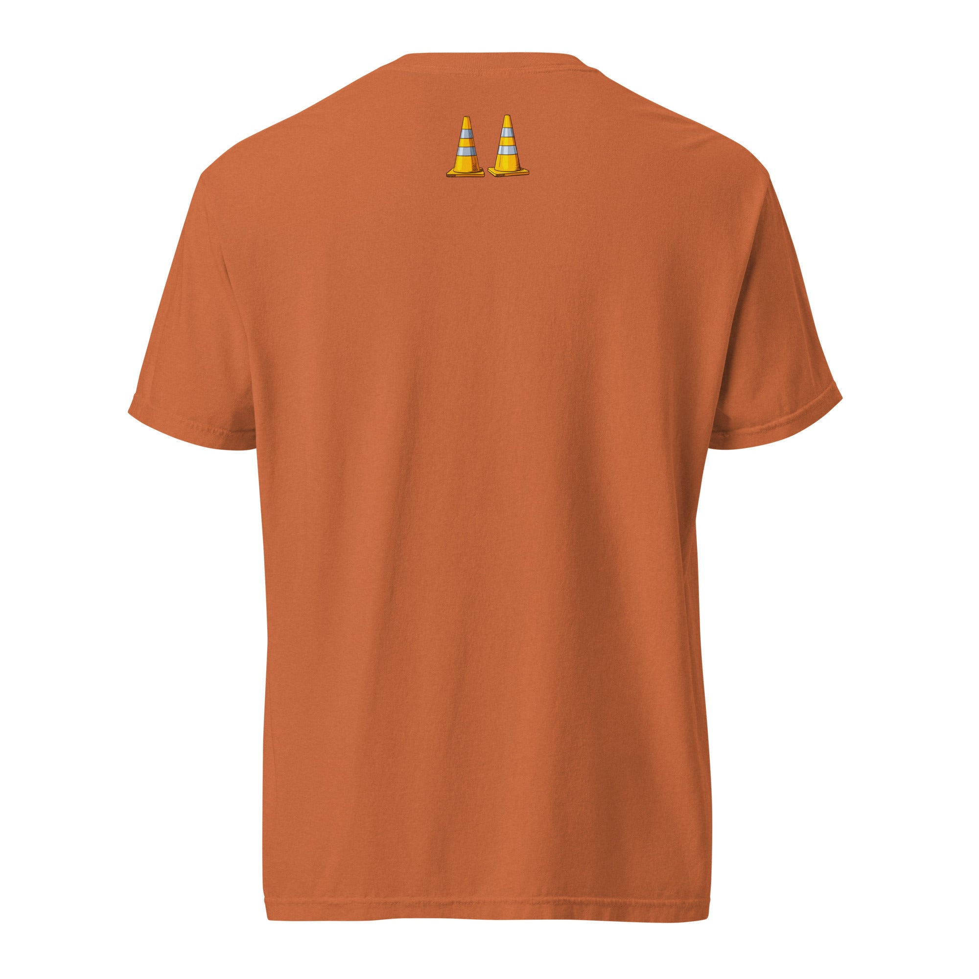 T-Shirt with Concrete Mixer Truck #1 on Heavyweight - Original Construction Truck Art, Garment-Dyed Tee