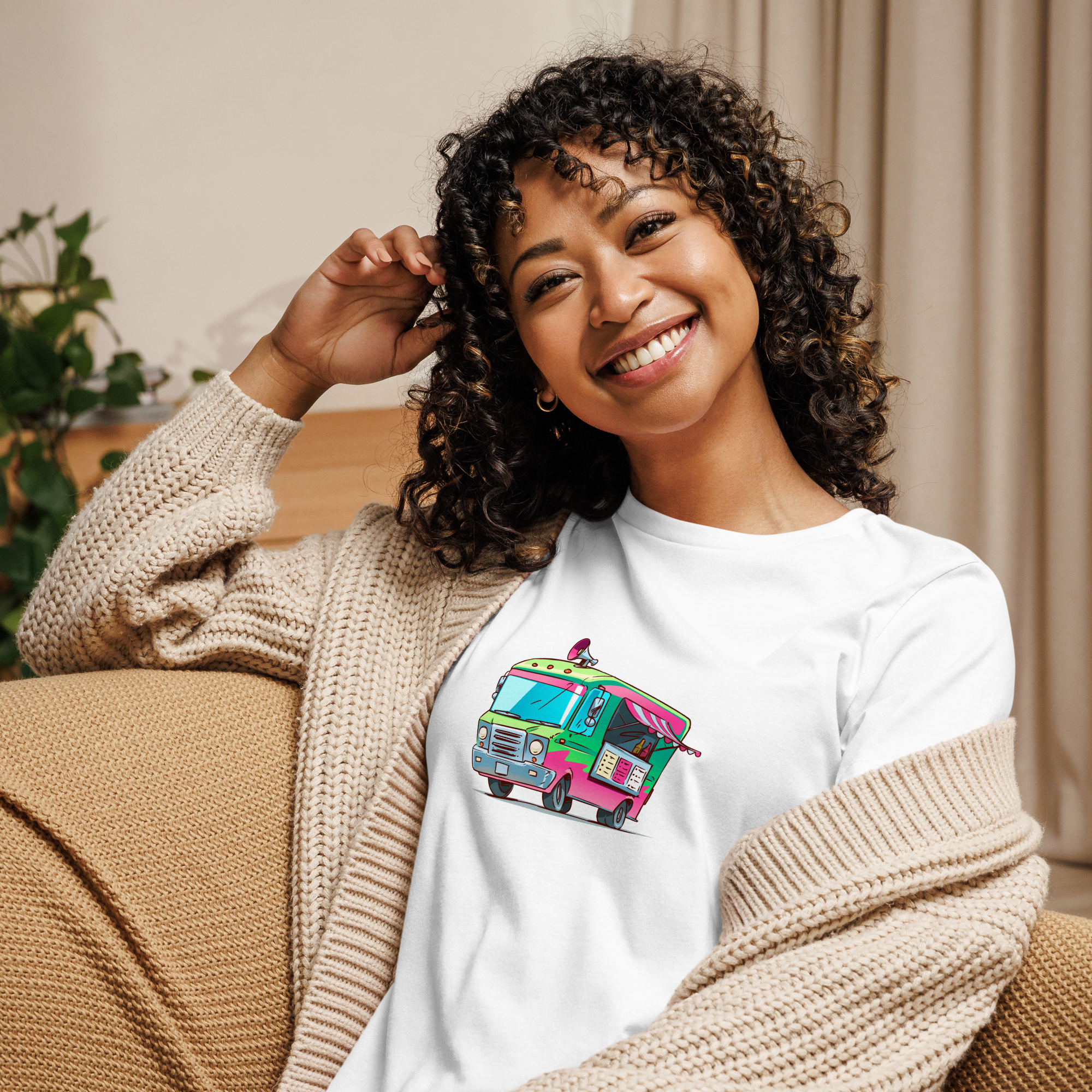 Ice Cream Truck on Women's Relaxed T-Shirt